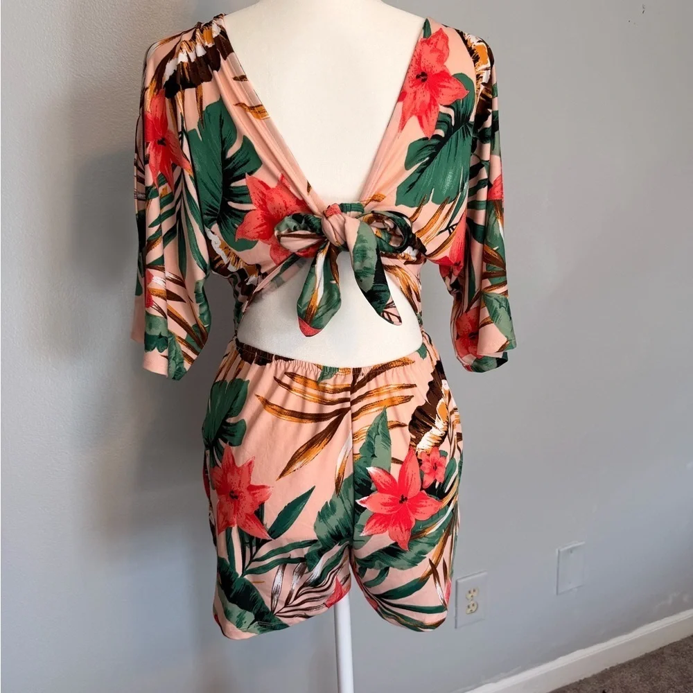 VENUS Pink and Green Floral Romper